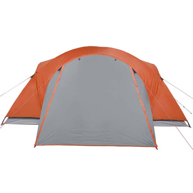 vidaXL Tent 8-persoons waterdicht verduisterend stof grijs en oranje