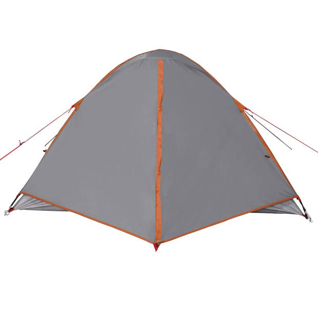vidaXL Tent 3-persoons waterdicht verduisterend stof grijs en oranje