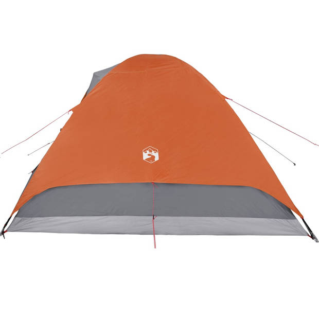 vidaXL Tent 6-persoons waterdicht verduisterend stof grijs en oranje