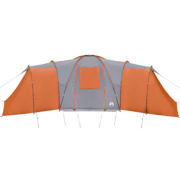 vidaXL Tent 12-persoons waterdicht verduisterend stof grijs en oranje
