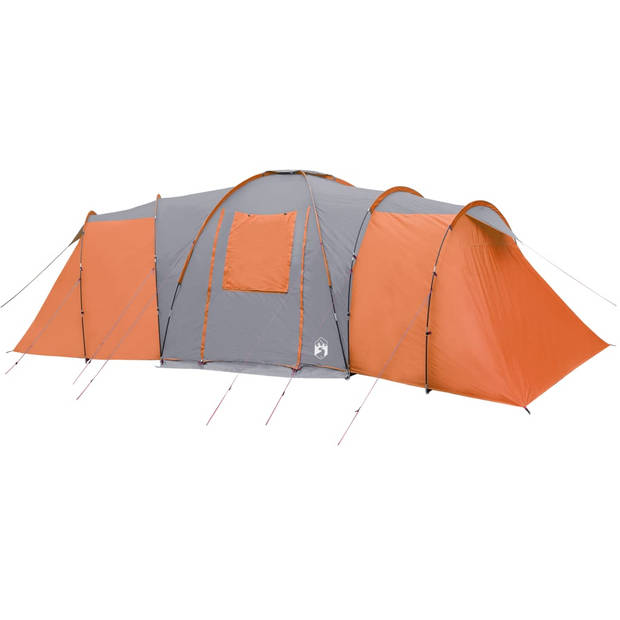vidaXL Tent 12-persoons waterdicht grijs en oranje