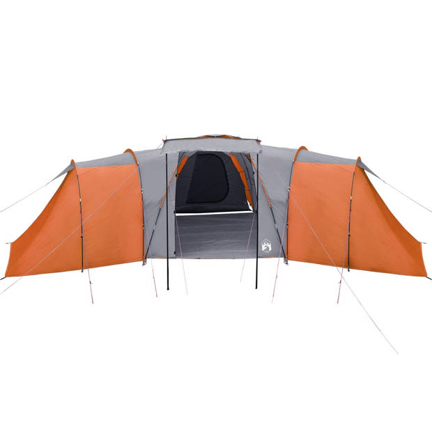 vidaXL Tent 12-persoons waterdicht grijs en oranje