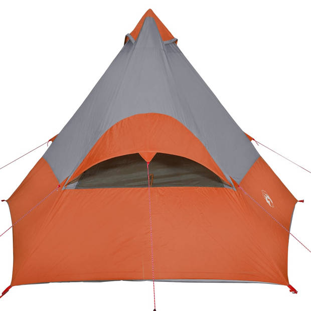 vidaXL Tent 7-persoons waterdicht verduisterend stof grijs en oranje