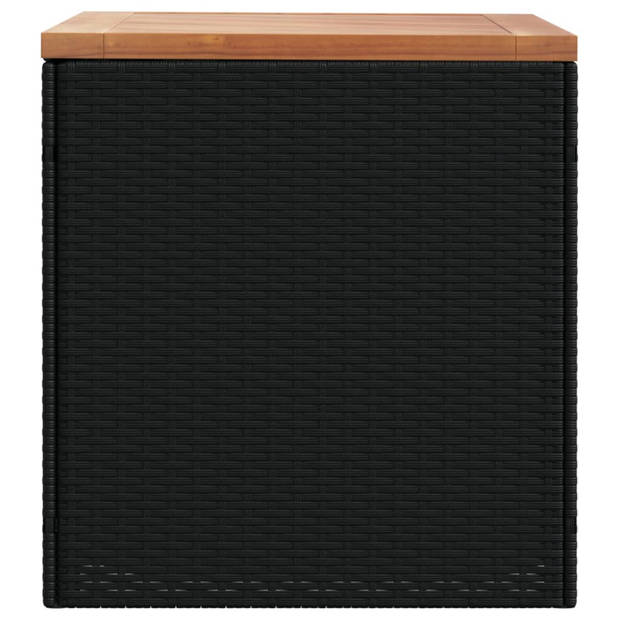 vidaXL Tuinbox 110x50x54 cm poly rattan en acaciahout zwart
