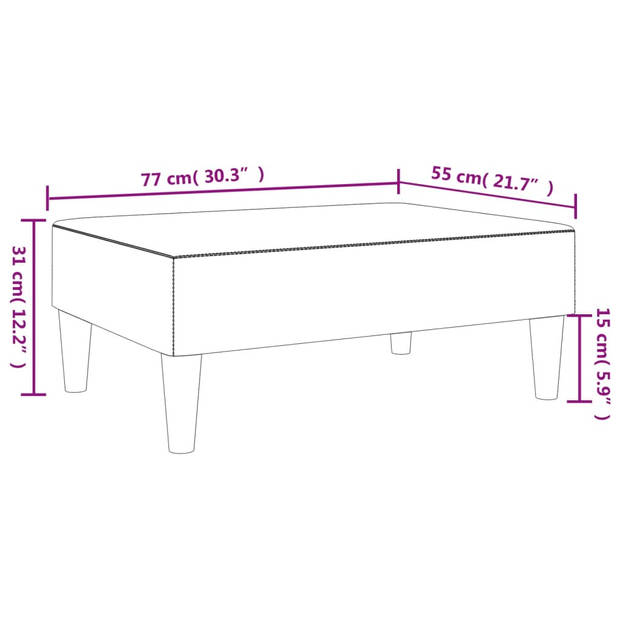 vidaXL Voetenbank 77x55x31 cm fluweel lichtgrijs