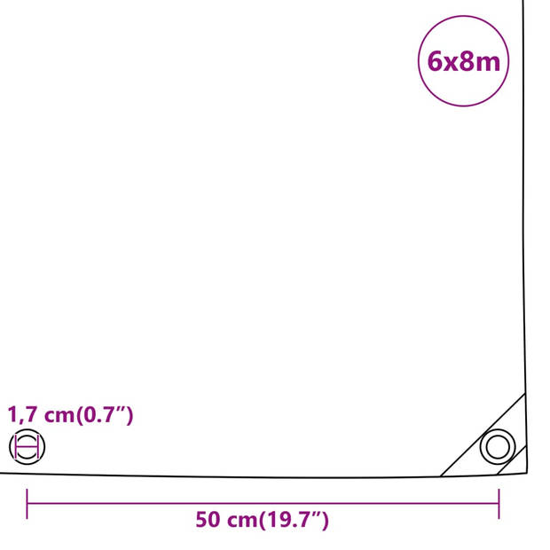 vidaXL Dekzeil 650 g/m² 6x8 m antracietkleurig