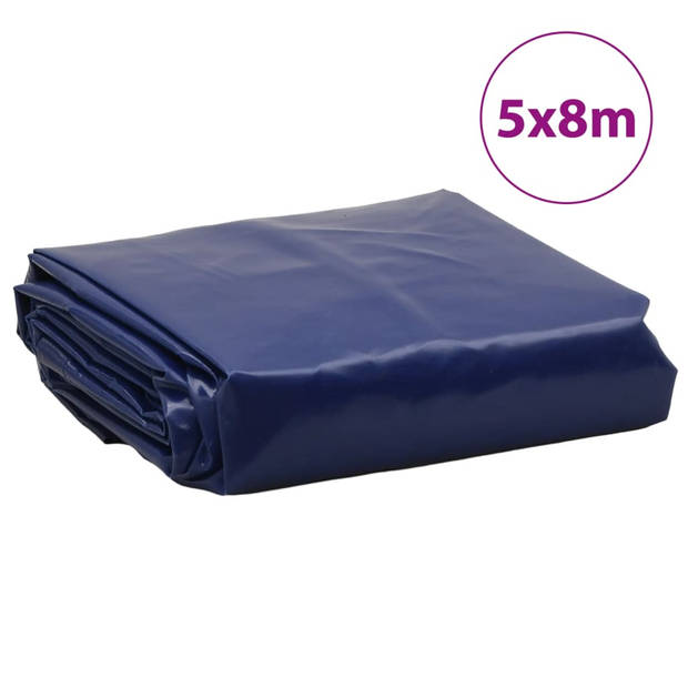 vidaXL Dekzeil 650 g/m² 5x8 m blauw