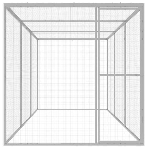 vidaXL Kattenkooi 4,5x1,5x1,5 m gegalvaniseerd staal