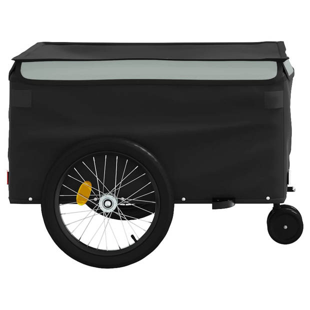 vidaXL Fietstrailer 45 kg ijzer zwart en grijs