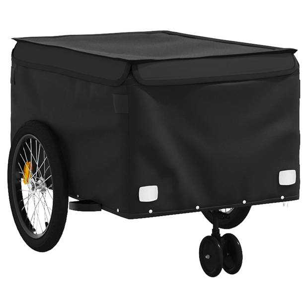 vidaXL Fietstrailer 45 kg ijzer zwart