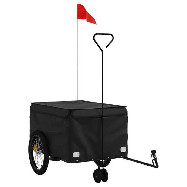 vidaXL Fietstrailer 45 kg ijzer zwart