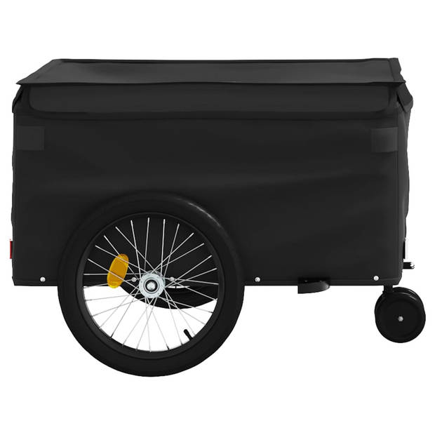 vidaXL Fietstrailer 45 kg ijzer zwart