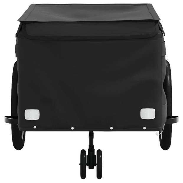 vidaXL Fietstrailer 45 kg ijzer zwart