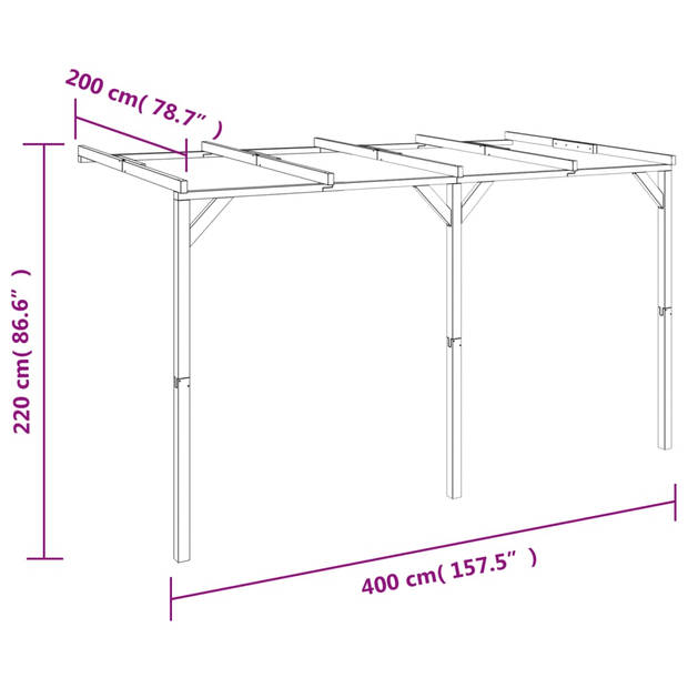 vidaXL Pergola 2x4x2,2 m hout