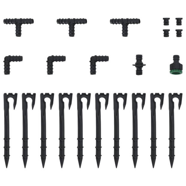 vidaXL Druppelslang 0,6'' 25 m rubber zwart