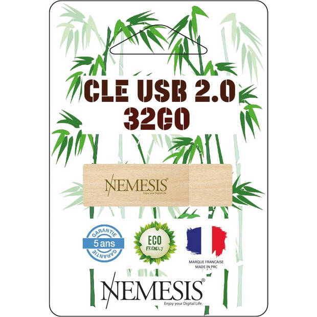 Nemesis USB-stick, bamboe, 32 GB 10 stuks