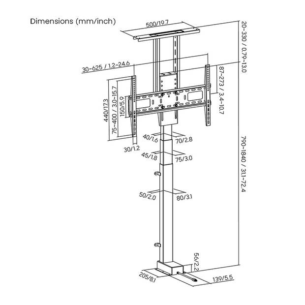 Nedis Gemotoriseerde TV-lift - TVSM5840BK