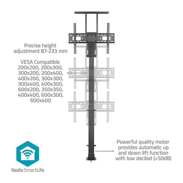 Nedis Gemotoriseerde TV-lift - TVSM5840BK