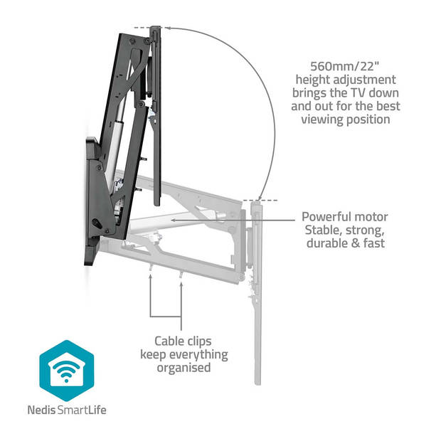 Nedis Gemotoriseerde TV-Muurbeugel - TVWM5880BK