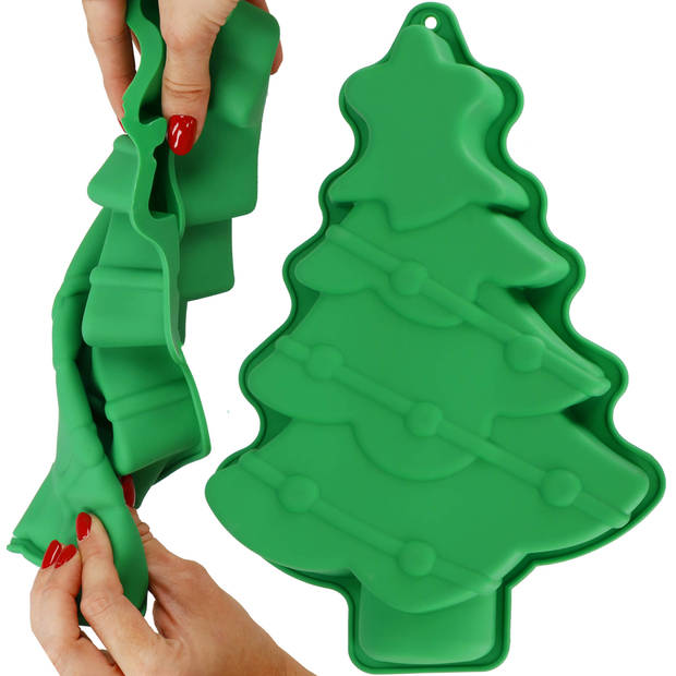 Springos Koekjesvormen - Uitsteekvorm - Kerstkoekjes - Kerstboom - Groen