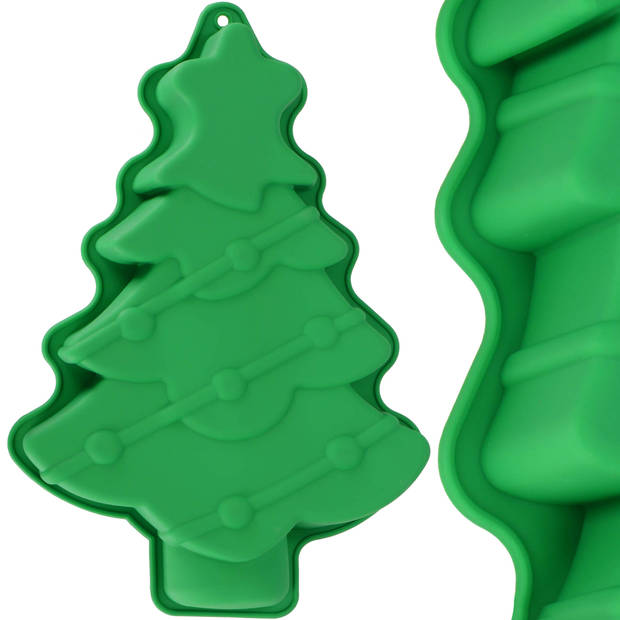 Springos Koekjesvormen - Uitsteekvorm - Kerstkoekjes - Kerstboom - Groen