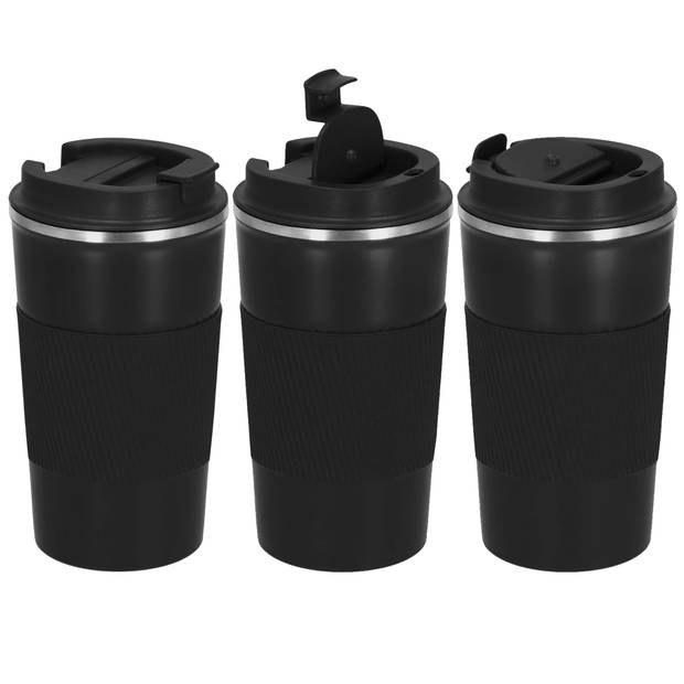 Springos Thermosfles - Thermoskan - 500 ML - RVS - Zwart