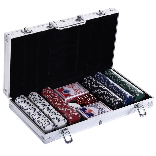 Pokerset - Poker - Poker chips 300 stuks - Poker set -38x20,5x6,5 cm