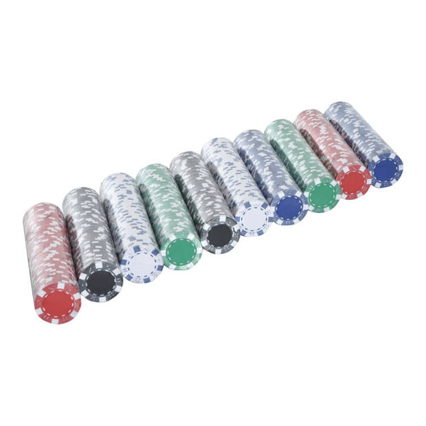 Pokerset - Poker - Poker chips 500 stuks - Poker set - 55,5x22x6,5 cm