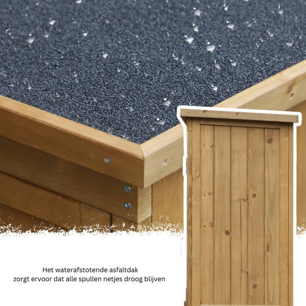 Tuinkast hout - Tuinkast - Opbergkasten met deuren - Tuinhuis - Tuinschuur - Schuur voor gereedschap - 87 cm x 46,5 c...