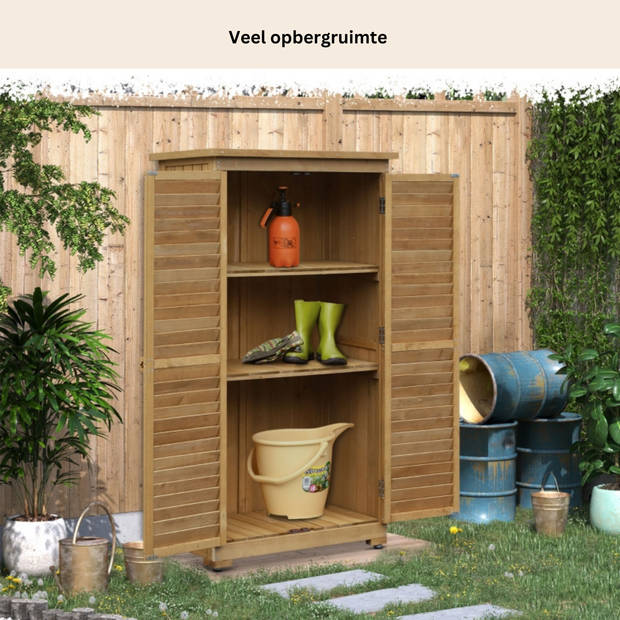 Tuinkast hout - Tuinkast - Opbergkasten met deuren - Tuinhuis - Tuinschuur - Schuur voor gereedschap - 87 cm x 46,5 c...