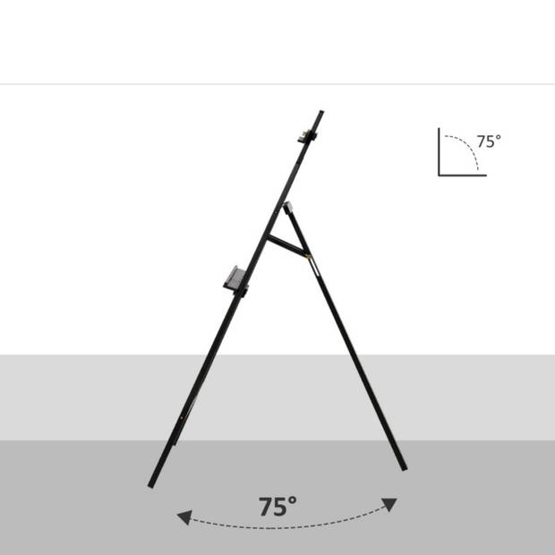 Schildersezel - Schilderen - Inklapbaar - Zwart - 51,5 x 71,5 x 134,5 cm