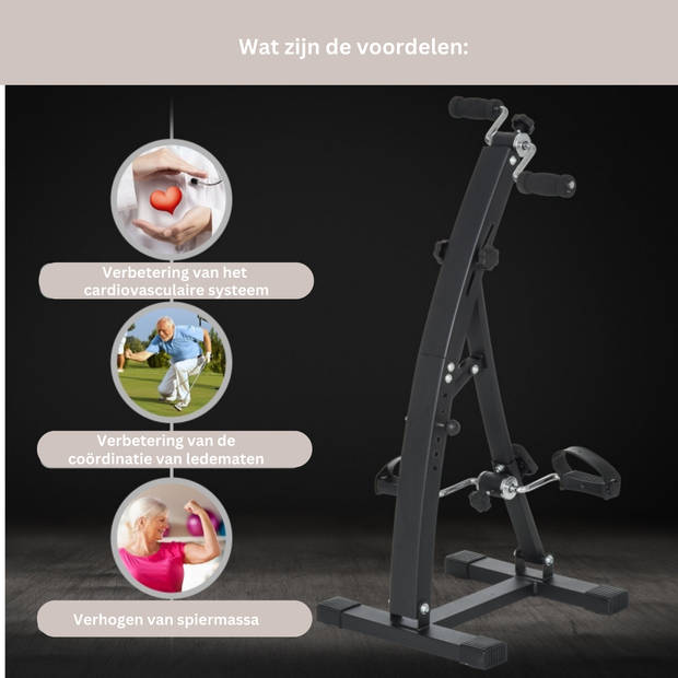 Hometrainer senioren - Fietstrainer - Fitness - Zwart - 41 x 50 x 96cm