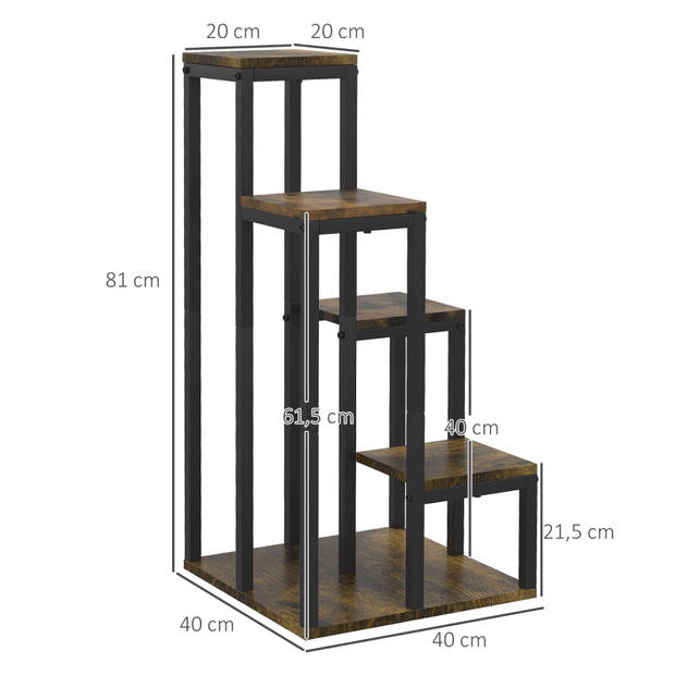 Plantenstandaard - Bloemenstandaard - Bloementafel - Plantentafel - Plantenzuil - Plantenrek - 40 cm x 40 cm x 81 cm