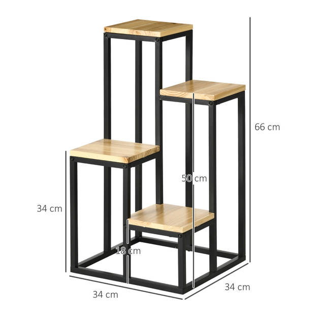 Plantenstandaard - Bloemenstandaard - Plantenzuil - Plantenrek - Bloembakken voor buiten - Plantentafel - 34 cm x 34...