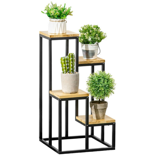 Plantenstandaard - Bloemenstandaard - Plantenzuil - Plantenrek - Bloembakken voor buiten - Plantentafel - 34 cm x 34...