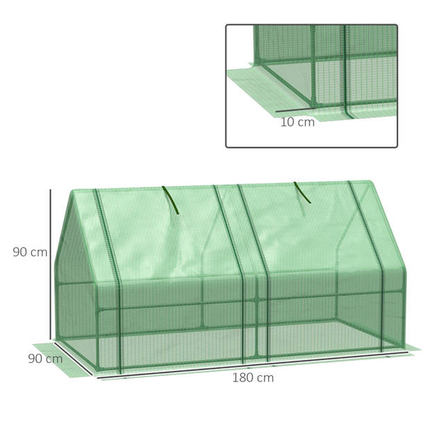 Broeikas - Foliekas - Kweekkas - Tuinkas - Kweektent - Kas - Groen - 180 x 90 x 90 cm