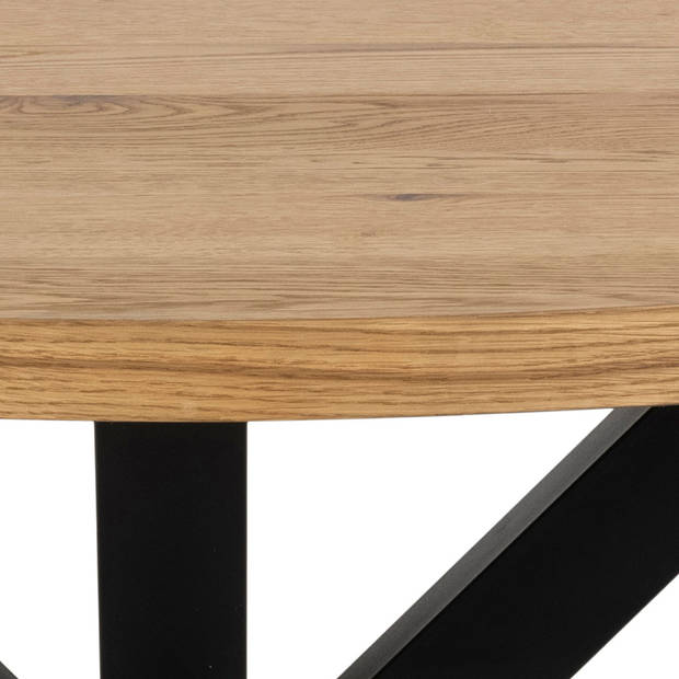 Heata eetkamertafel Ø 120 cm naturel, zwart.