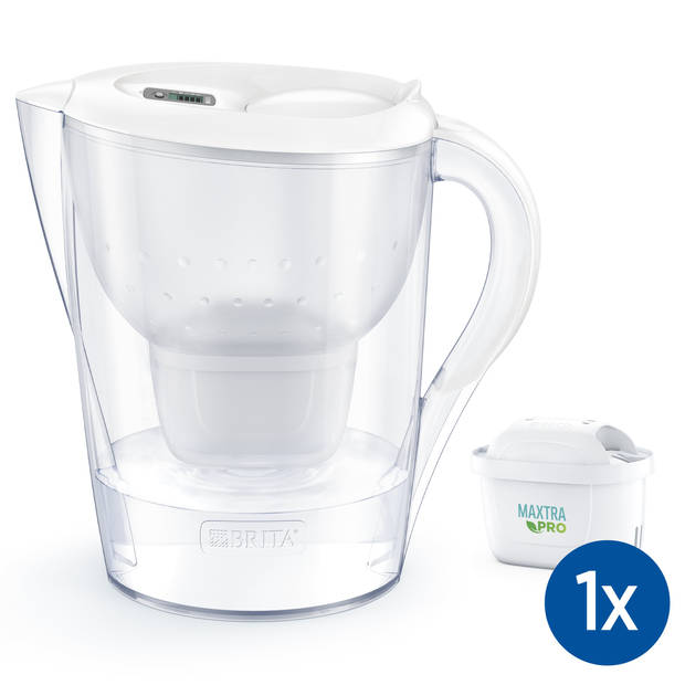 BRITA Marella XL Waterfilterkan 3,5L - Wit - Inclusief 1 MAXTRA PRO Waterfilter - BPA-vrij, Duurzaam verpakt