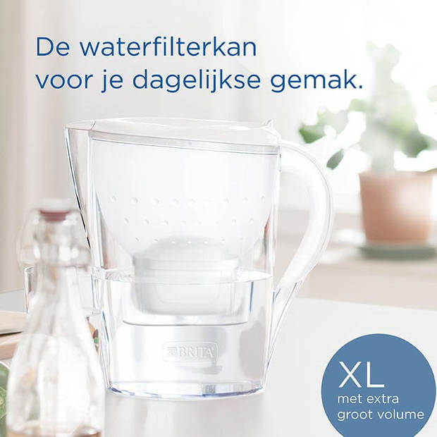 BRITA Marella XL Waterfilterkan 3,5L - Wit - Inclusief 1 MAXTRA PRO Waterfilter - BPA-vrij, Duurzaam verpakt