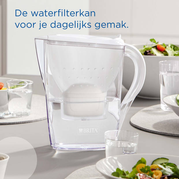 BRITA Marella Waterfilterkan 2,4L - Wit - Inclusief 1 MAXTRA PRO Waterfilter - BPA-vrij, Duurzaam verpakt