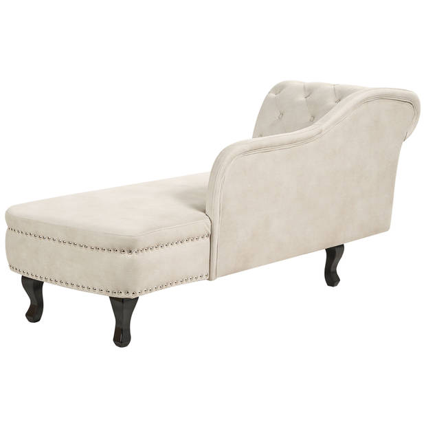 Beliani NIMES - Chaise longue-Beige-Fluweel