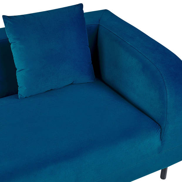Beliani LE CRAU - Chaise longue-Blauw-Fluweel