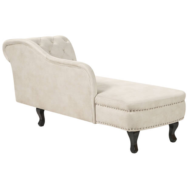 Beliani NIMES - Chaise longue-Beige-Fluweel