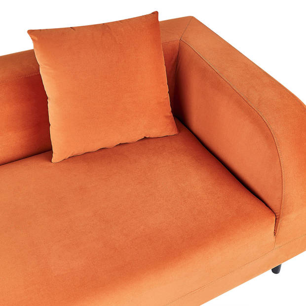Beliani LE CRAU - Chaise longue-Oranje-Fluweel