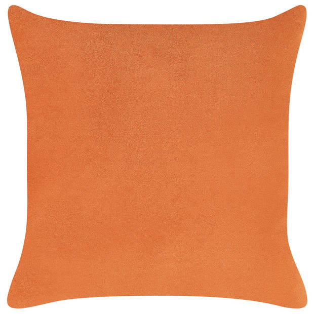 Beliani LE CRAU - Chaise longue-Oranje-Fluweel