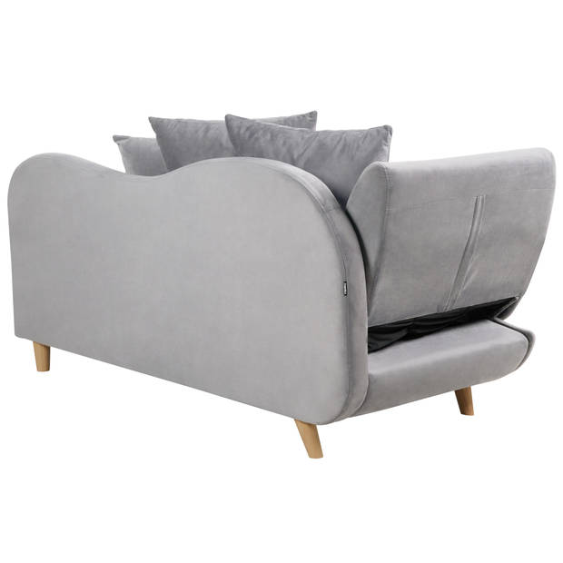 Beliani MERI - Chaise longue-Grijs-Fluweel