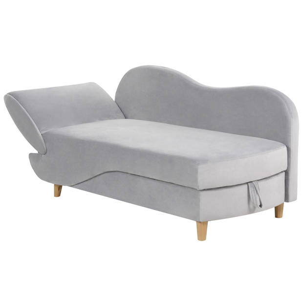 Beliani MERI - Chaise longue-Grijs-Fluweel