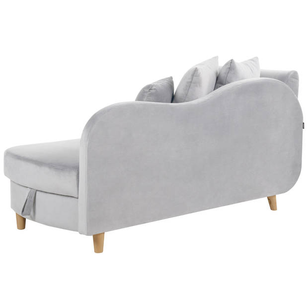 Beliani MERI - Chaise longue-Grijs-Fluweel