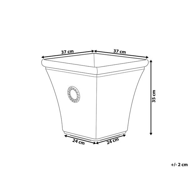 Beliani ELATEIA - plantenbak voor buiten-Wit-Stenenmix, Polyresin