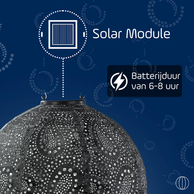 LUMIZ Solar tuinverlichting Paisley Rond - 30 cm - Donker Grijs